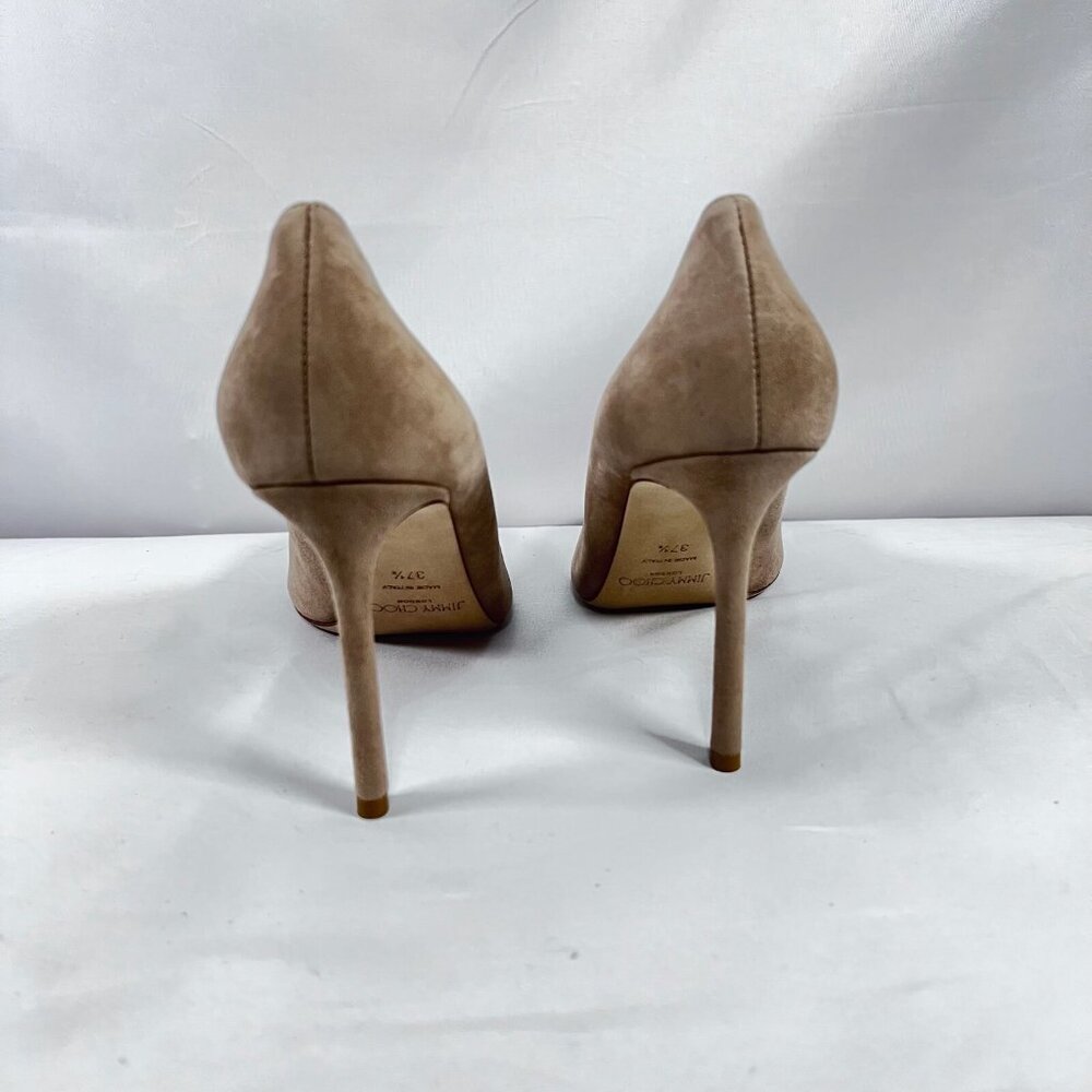 Jimmy Choo Romy 100 Ballet Pink Suede Pumps - Picture 4 of 11